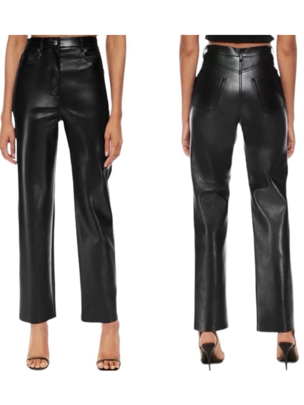 Aritzia Wilfred The Melina Faux Vegan Leather high-waisted, straight-leg pant